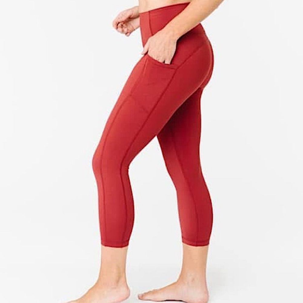 ZYIA Active $69 Red Pocket Light n Tight Hi-Rise Capri XL 16/18 EUC - Picture 2 of 9
